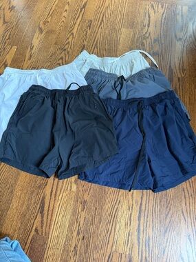 Men's Athletic Drawstring Shorts - Black, Navy & Gray